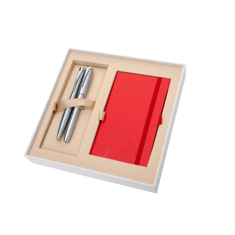 Zestaw Parker URBAN Metro Metallic CT pióro wieczne i długopis z czerwonym notesem - PAR137-DUO-SW