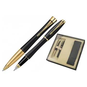 Zestaw Parker URBAN Muted Black GT pióro wieczne i długopis z etui - PAR116-DUO-SW