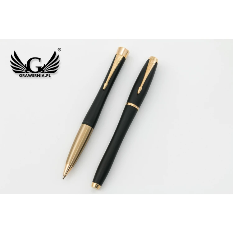 Zestaw Parker URBAN Muted Black GT pióro wieczne i długopis z białym notesem - PAR138-DUO-SW