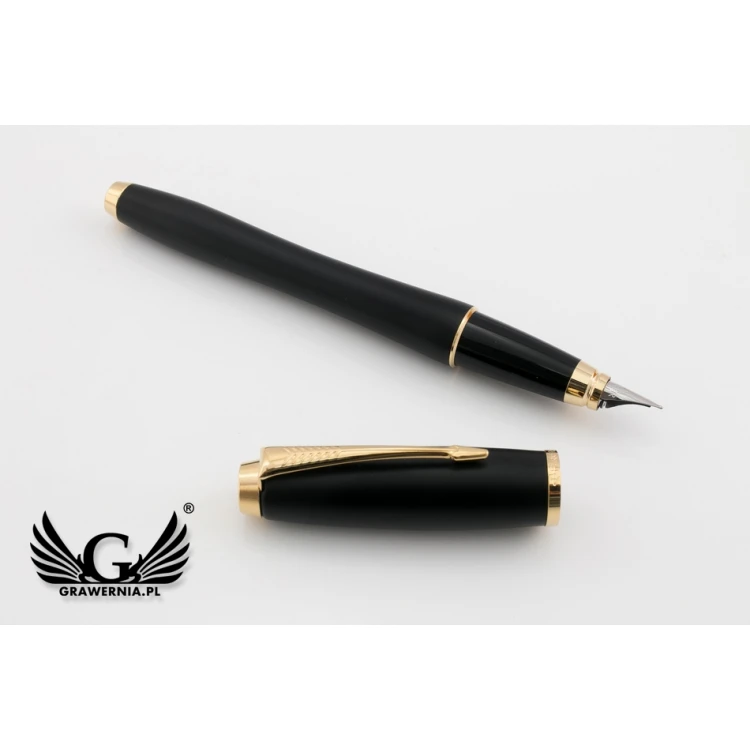 Zestaw Parker URBAN Muted Black GT pióro wieczne i długopis z białym notesem - PAR138-DUO-SW