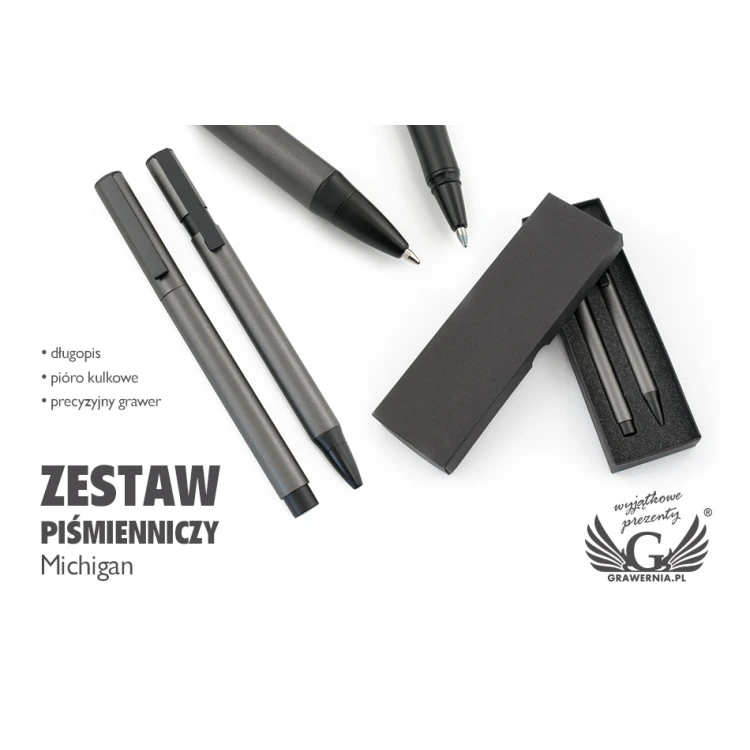 Zestaw piśmienniczy z grawerem - MICHIGAN - KP006