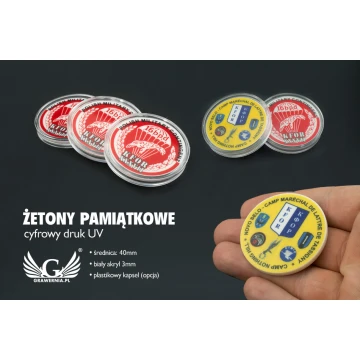 Żetony pamiątkowe, coin - średnica: 40mm - cyfrowy druk UV - MGR025