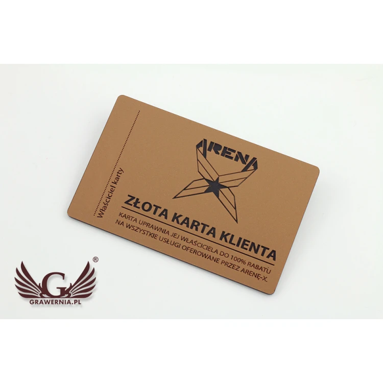 Złota lub srebrna karta stałego klienta - laminat mat exterior - KSK001