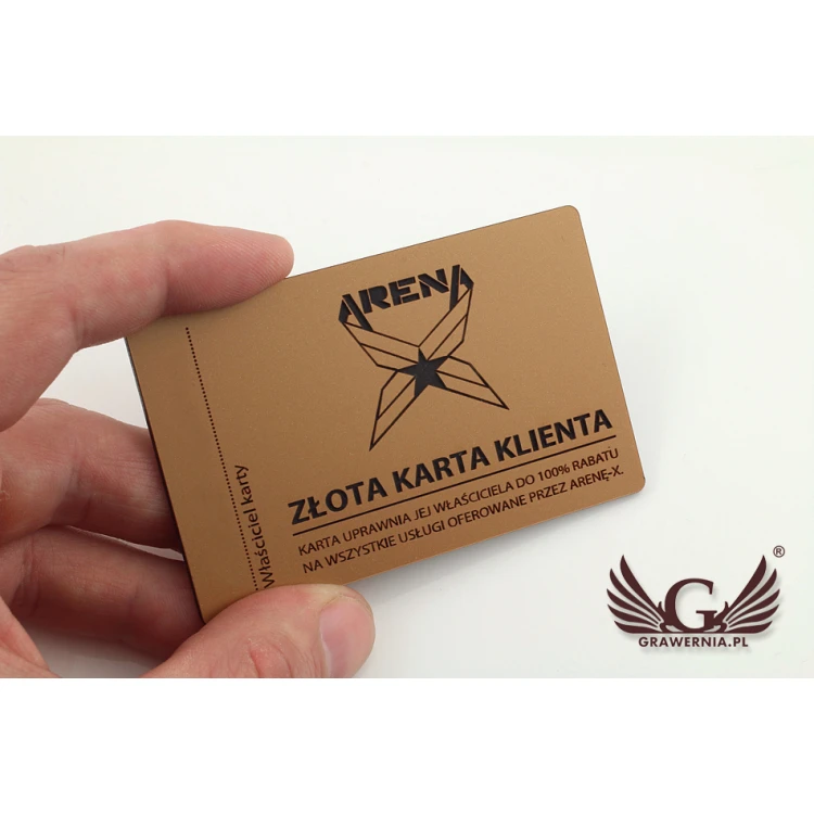 Złota lub srebrna karta stałego klienta - laminat mat exterior - KSK001