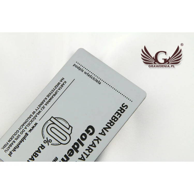 Złota lub srebrna karta stałego klienta - laminat mat exterior - KSK001