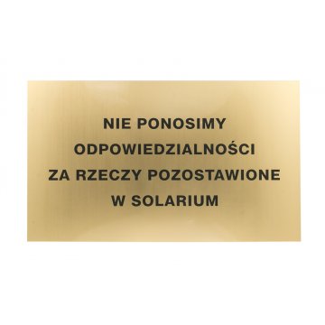 Złota tablica informacyjna grawerowana - laminat gr. 1,6mm - wym. 500x300mm - SZ145 