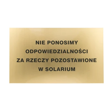 Złota tablica informacyjna grawerowana - laminat gr. 1,6mm - wym. 500x300mm - SZ145 