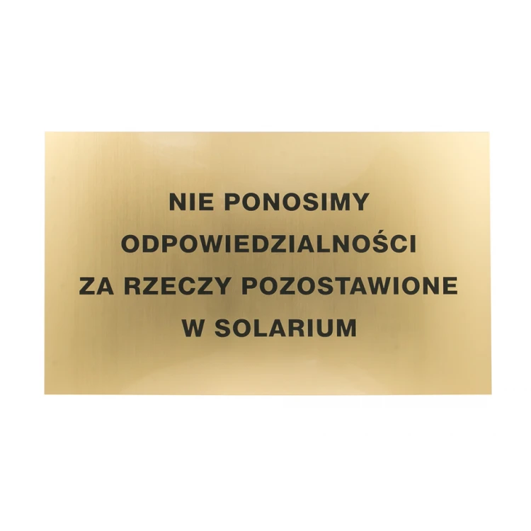 Złota tablica informacyjna grawerowana - laminat gr. 1,6mm - wym. 500x300mm - SZ145 