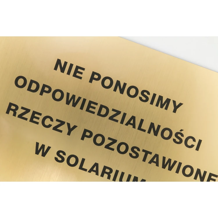Złota tablica informacyjna grawerowana - laminat gr. 1,6mm - wym. 500x300mm - SZ145 