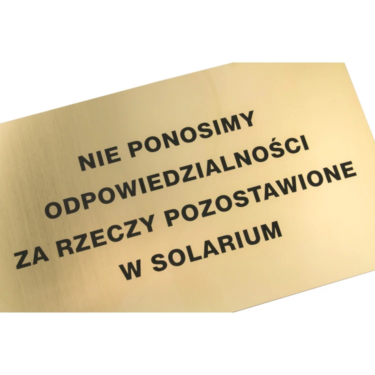 Złota tablica informacyjna grawerowana - laminat gr. 1,6mm - wym. 500x300mm - SZ145 