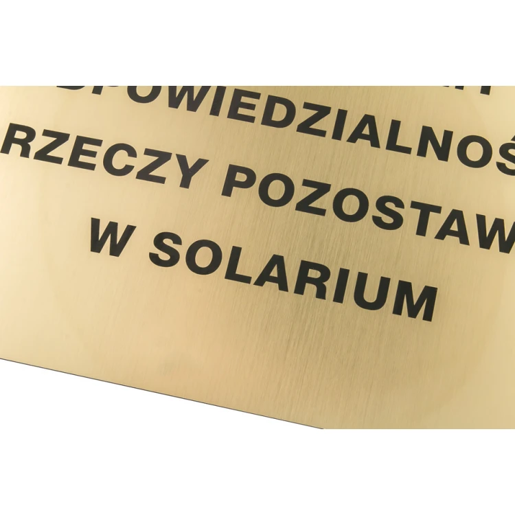 Złota tablica informacyjna grawerowana - laminat gr. 1,6mm - wym. 500x300mm - SZ145 