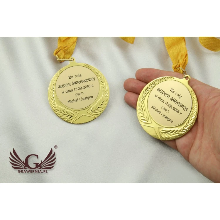 Złoty medal ze wstążką - średnica 70mm - MMC1170
