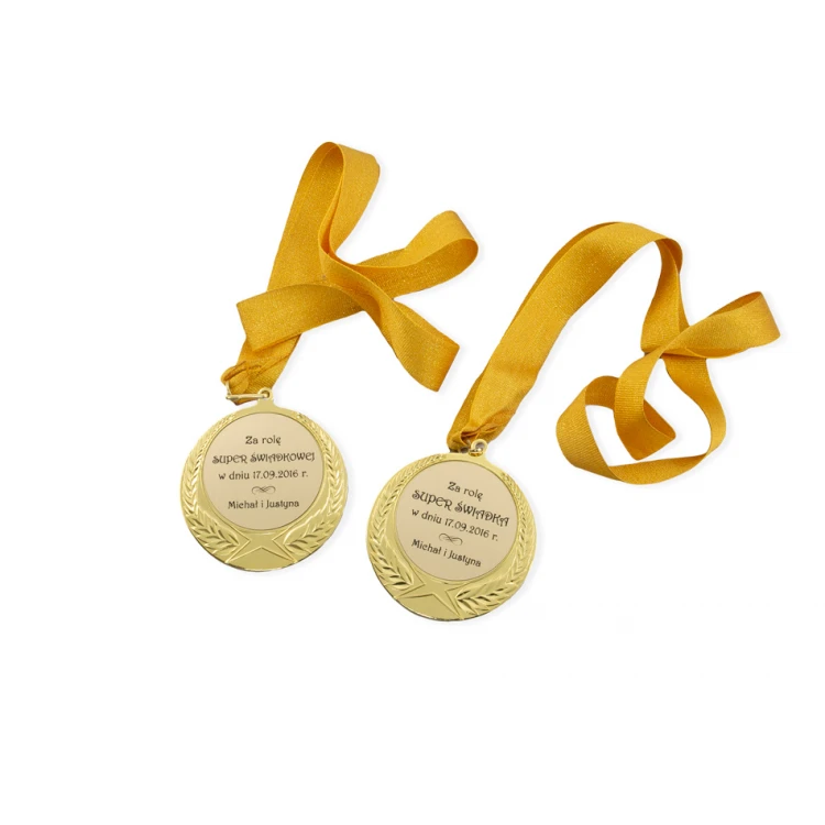 Złoty medal ze wstążką - średnica 70mm - MMC1170