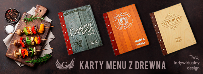 Karty menu z drewna